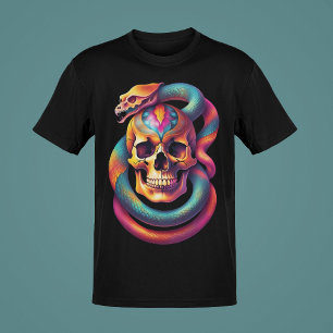T-shirt Crânes avec serpents ou collection d'art couleur R