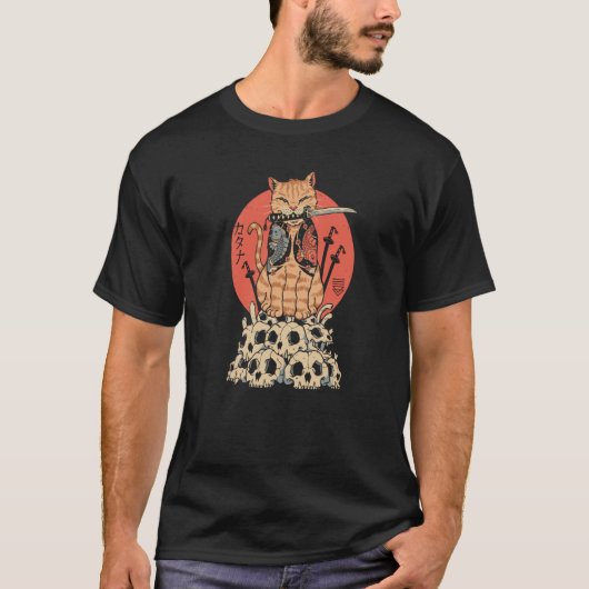 T-shirt Crânes de guerrier de chat (Devant)