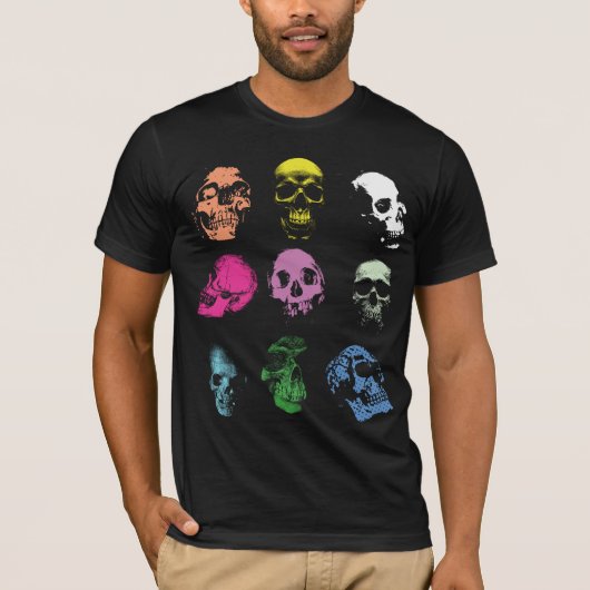 T-shirt Crânes déplaisants de Fluo (Devant)