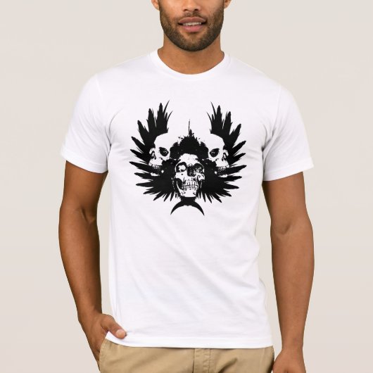 T-shirt Crânes et aile - noir (Devant)