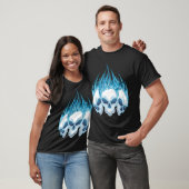 T-shirt Crânes flamboyants bleus (Unisexe)