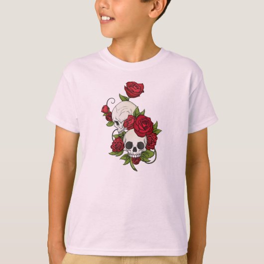 T-shirt Crânes florales Dia de los Muertos | Chemise à man (Devant)