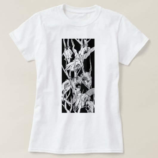 T-shirt Crânes noirs et blancs (Design devant)