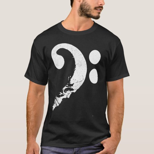 T-shirt Cranium in Shape of Bass Clef Bassist Guitarist Mu (Devant)