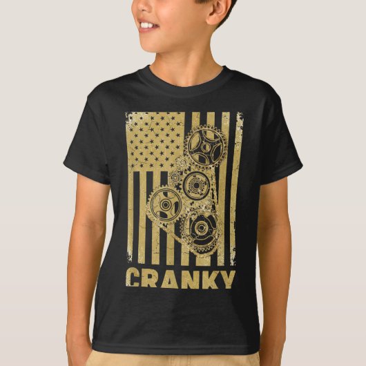 T-shirt Cranky Car Engine Crankshaft Lover Mechanics Fathe (Devant)