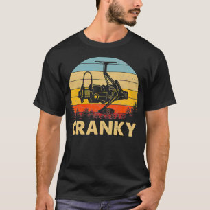 T-shirt Cranky Fishing Reel Retro Vintage Fisher funny