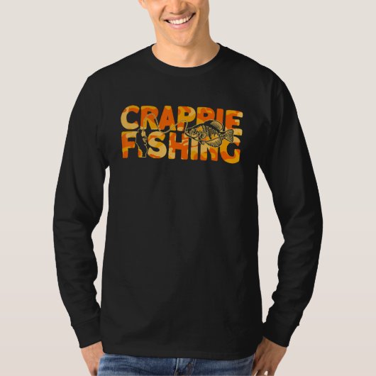 T-shirt Crappie Fisherman Orange Camouflage Crappie Fisher (Devant)