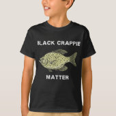 T-shirt Crappie noire matière Crappie pêche Art (Devant)
