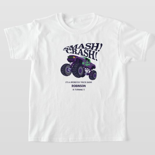 T-shirt Crash Smash - Moderne Purple Monster Camion Annive (Poser)