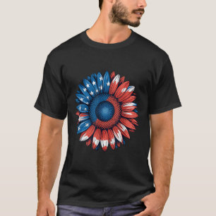 T-shirt Cravate américaine Drapeau Bow 4 juillet Filles Pa