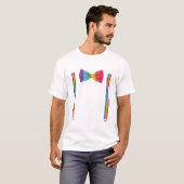 T-shirt Cravate arc-en-ciel avec Suspendants drôle LGTBQ (Devant entier)