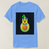 T-shirt Cravate Bleu Bow Excité Avocado avec lunettes (Design devant)