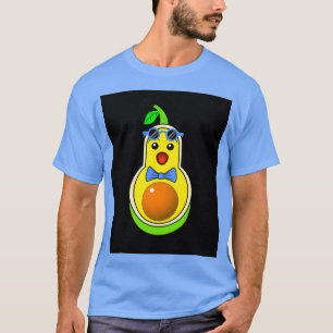 T-shirt Cravate Bleu Bow Excité Avocado avec lunettes