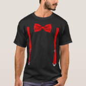 T-shirt Cravate Bow Avec Suspendants Drôle Mariage Et Spéc (Devant)
