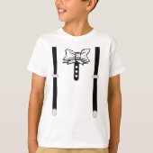 T-shirt Cravate Bow noir et blanc 2D (Devant)