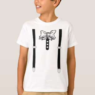T-shirt Cravate Bow noir et blanc 2D