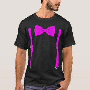 T-shirt Cravate Bow Rose Avec Suspendants Drôle Mariage Ca