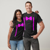 T-shirt Cravate Bow Rose Avec Suspendants Drôle Mariage Ca (Unisexe)