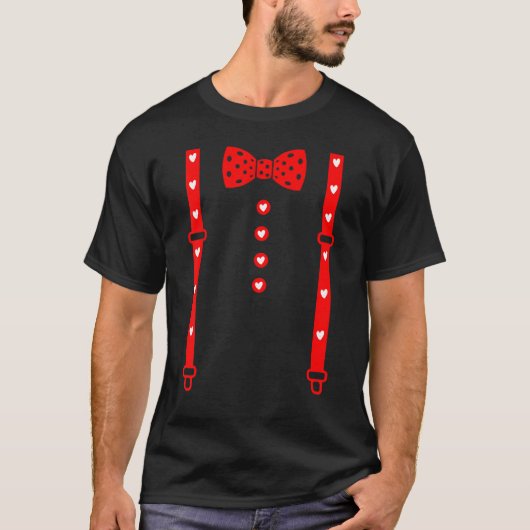 T-shirt Cravate Coeur Bow & Suspenders Valentines Day 2023 (Devant)