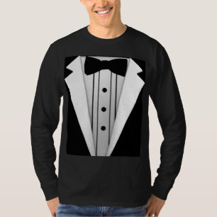 T-shirt Cravate d'arc noire de smoking formelle