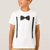 T-shirt Cravate De Bow Avec Suspendants - Bowtie Pour Mari (Devant)