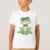 T-shirt Cravate de lunettes pour étudiants Nerd grenouille (Devant)