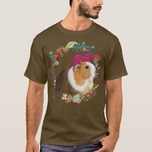 T-shirt Cravate de porc de Guinée Léopard Fleurs famille H