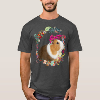 T-shirt Cravate de porc de Guinée Léopard Fleurs famille H