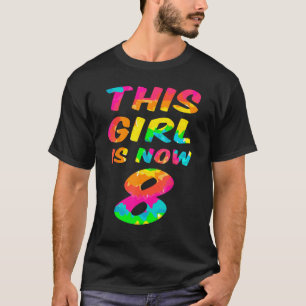 T-shirt Cravate-Dye Lettering Girl Fille Fille 8e annivers