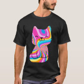 T-shirt Cravate-Dye Psychedélique Chat Kitty Propriétaire  (Devant)