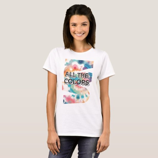 T-shirt Cravate-Dye Retro Pastel Design (Devant entier)