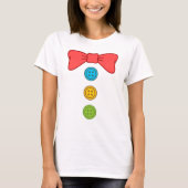 T-shirt Cravate et boutons du costume clown d'Halloween (Devant)