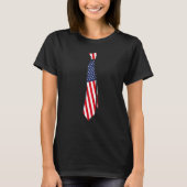T-shirt Cravate Necktie Dans Les Couleurs Du Drapeau Améri (Devant)
