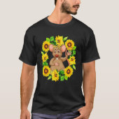 T-shirt Cravate Rat Bow Dans Les Fleurs De Soleil Cercle A (Devant)