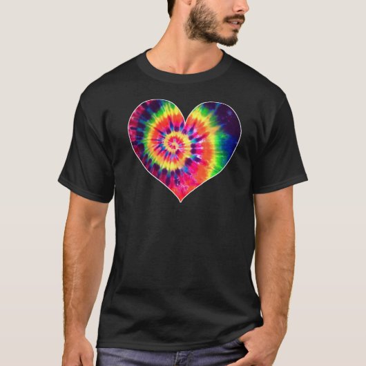 T-shirt Cravate teinte Saint Valentin mignonne Tye Dye Hea (Devant)