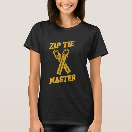 T-shirt Cravate Zip Master Câble Cravates Funny Mécanique (Devant)