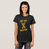 T-shirt Cravate Zip Master Câble Cravates Funny Mécanique  (Devant entier)
