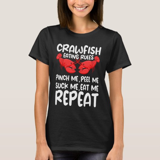 T-shirt Crawfish Eating Rules Cajun Seafood Crawdad Mudbug (Devant)