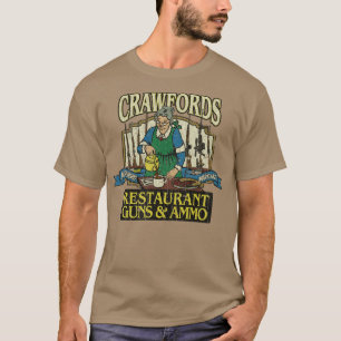 T-shirt Crawfords Restaurant Guns Ammo 1980