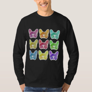 T-shirt Crayon Box Watercolor French Bulldogs Frenchine In