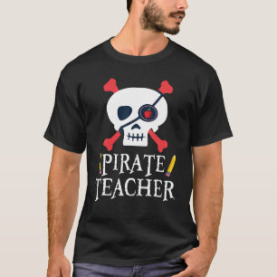 T-shirt Crayon crâne d'un oeil blanc Joyeux Pirate de la J
