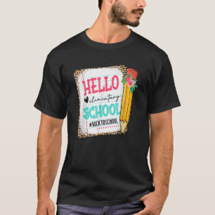 T-shirt Crayon Cute Bonjour École Primaire Premier Jour De
