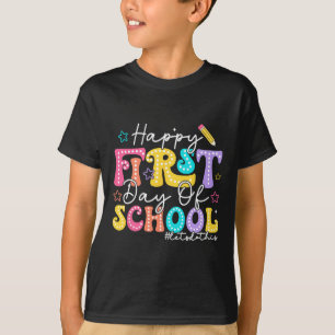 T-shirt Crayon de premier jour d'école heureux enseignant