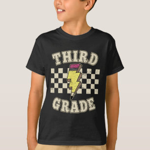 T-shirt Crayon éclair d'enseignant de troisième année rétr