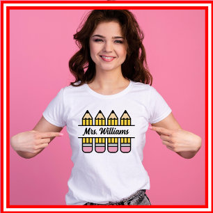 T-shirt Crayon Enseignant Retour À L'Appréciation De L'Éco