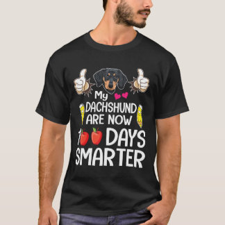 T-shirt Crayon Et Mains Mon Dachshund Sont Maintenant 100