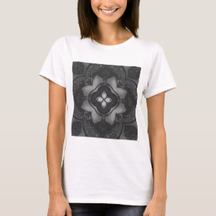 T-shirt Crayon noir gris motif floral