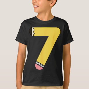 T-shirt Crayon Numéro 7 Retour à l'école 7e Anniversaire