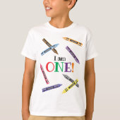 T-shirt Crayon Premier anniversaire Nom des enfants (Devant)
