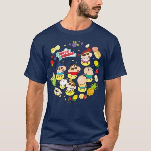 T-shirt Crayon Shin-chan Beaucoup de fruits Dessert Time (Devant)